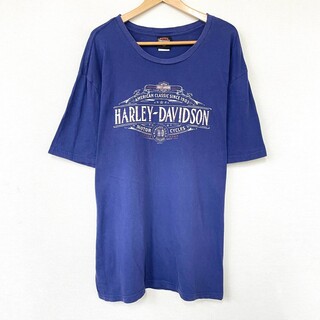 ハーレー(Hurley)のハーレーダビットソン HARLEY-DAVIDSON Tシャツ 半袖 両面 プリント サイズ：2XL ネイビー 【中古】ブラヴァド Bravado(Tシャツ/カットソー(半袖/袖なし))
