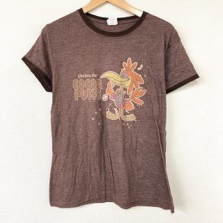 tnt リンガー Tシャツ プリント 半袖 サイズ：XL ブラウン 【中古】トリムTシャツ(Tシャツ/カットソー(半袖/袖なし))