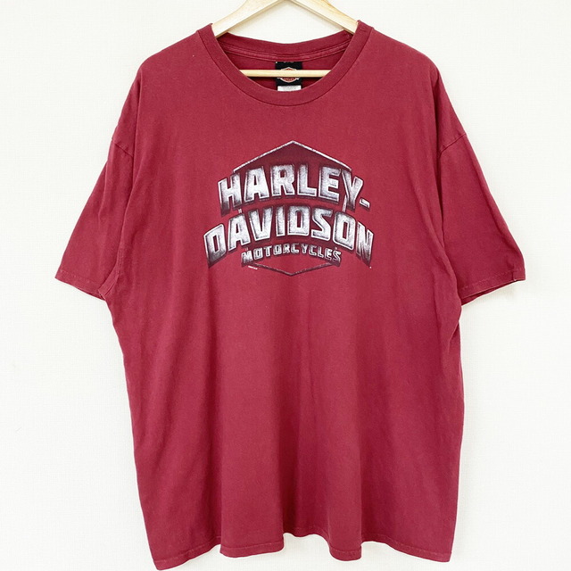 Hurley(ハーレー)のハーレーダビットソン HARLEY-DAVIDSON Tシャツ イーグル 両面 プリント ZYLSTRA 半袖 サイズ：XXL エンジ系 【中古】 メンズのトップス(Tシャツ/カットソー(半袖/袖なし))の商品写真