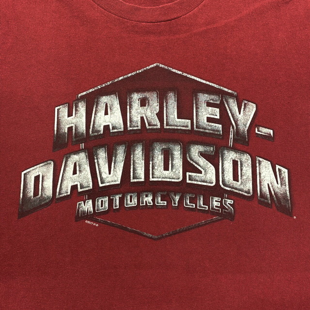 Hurley(ハーレー)のハーレーダビットソン HARLEY-DAVIDSON Tシャツ イーグル 両面 プリント ZYLSTRA 半袖 サイズ：XXL エンジ系 【中古】 メンズのトップス(Tシャツ/カットソー(半袖/袖なし))の商品写真