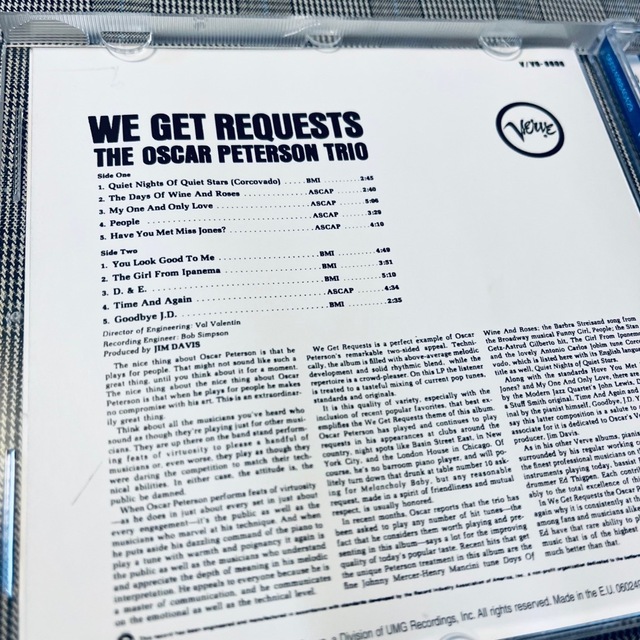 The Oscar Peterson trio「WE GET REQUESTS」 エンタメ/ホビーのCD(ジャズ)の商品写真