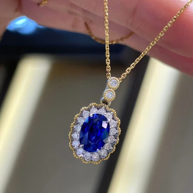 大流行中! 天然 ¥ ペンダントトップ1.8ct ダイヤ ブルーサファイア ...