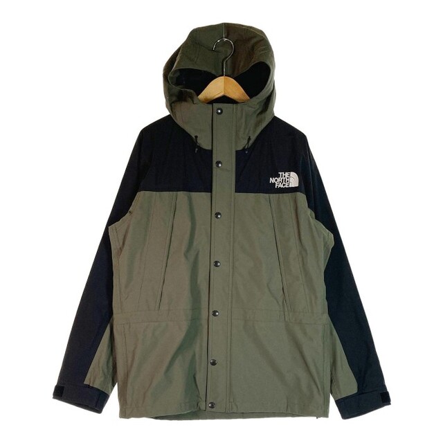 THE NORTH FACE(ザノースフェイス)の★ザ ノースフェイス マウンテンライトジャケット カーキ×ブラック sizeL メンズのジャケット/アウター(ナイロンジャケット)の商品写真