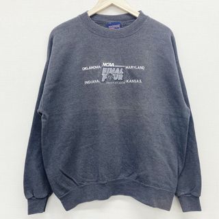 ジャンスポーツ(JANSPORT)のジャンスポーツ JANSPORT プルオーバー スウェット シャツ トレーナー カレッジ NCAA FINAL FOUR ワッペン 刺繍 長袖 サイズ：L グレー 【中古】(スウェット)