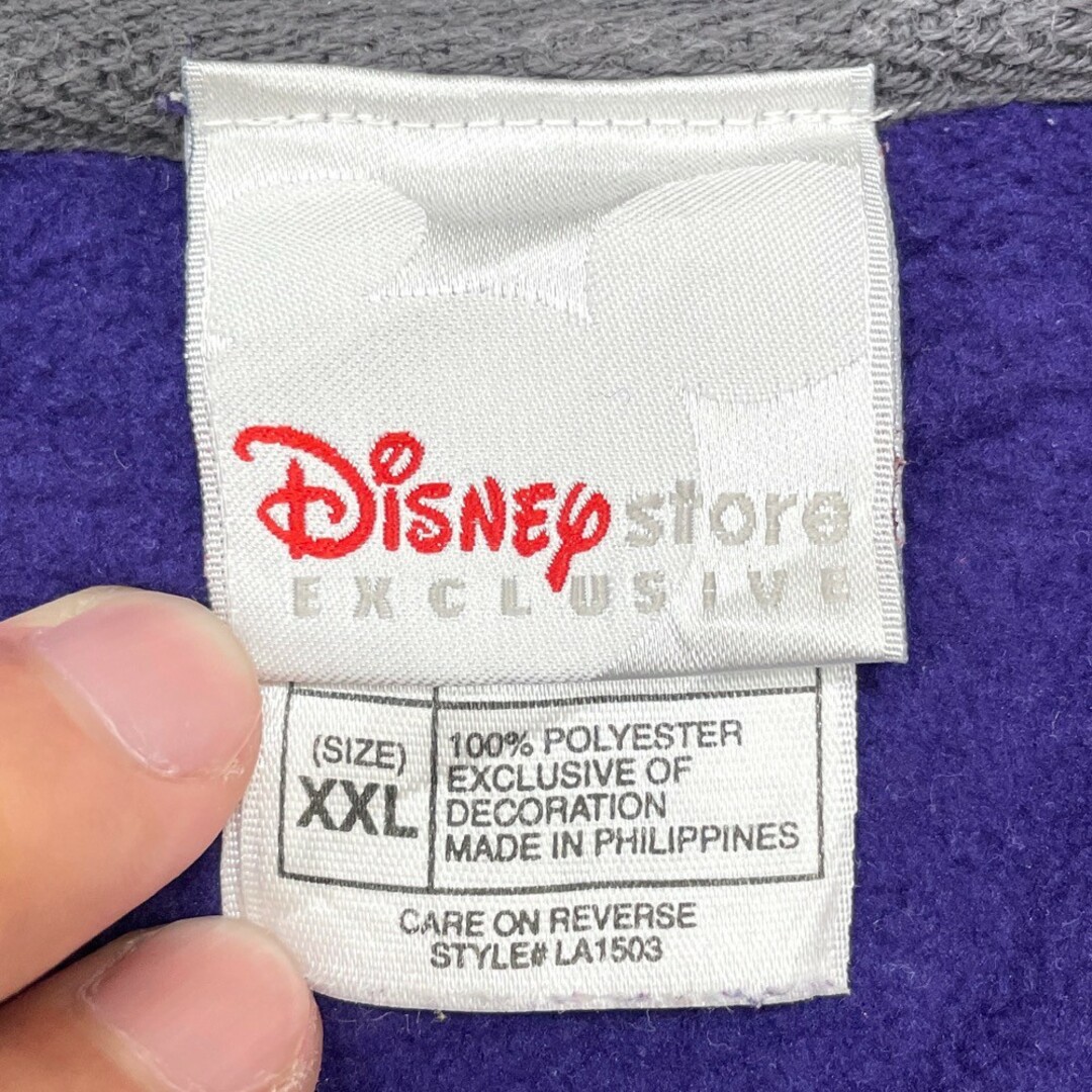 Disney(ディズニー)のディズニー DISNEY STORE EXCLUSIVE プルオーバー フリース トレーナー イーヨー 刺繍 ワッペン 長袖 サイズ：XXL パープル 【中古】 メンズのトップス(スウェット)の商品写真