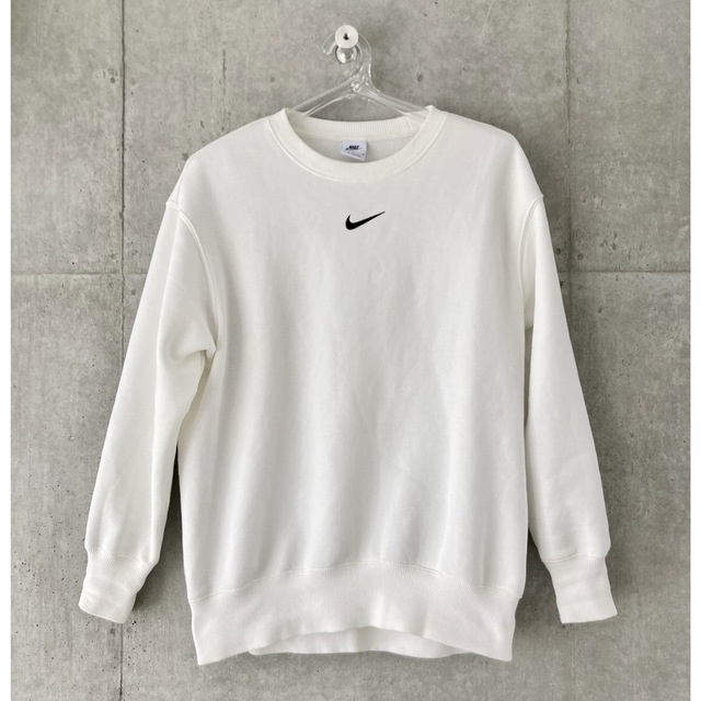 NIKE - 【美品】NIKE ナイキ トレーナー 裏起毛 白 ロゴ 無地 スエット