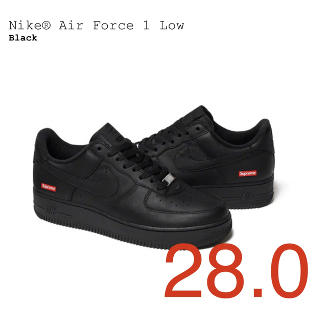 BLACKサイズSupreme Nike Air Force 1 Low 黒28.0cm新品