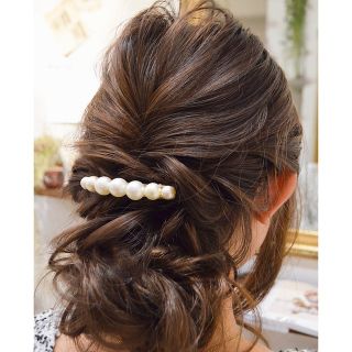 ♡再販♡コットンパール風パールバレッタ(バレッタ/ヘアクリップ)