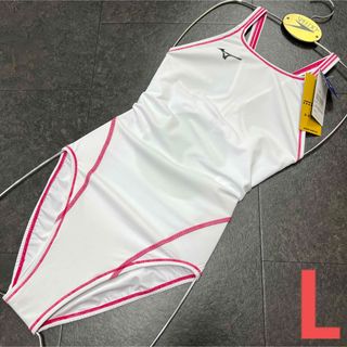 ミズノ(MIZUNO)のミズノ　女性用　エクサースーツ　ホワイト×ピンク　Lサイズ　新品(水着)