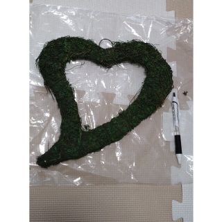 ハートのリース グリーン モス ハンドメイド 手芸 ドライフラワー 造花 蔦(リース)