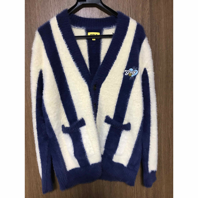 STRIPED MOHAIR CARDIGAN by GOLF WANG