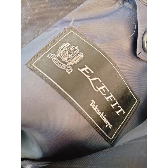 高島屋ELEFIT秋冬物 オーダーメイド2Bスーツ/黒濃紺グレー織ストライプ メンズのスーツ(セットアップ)の商品写真