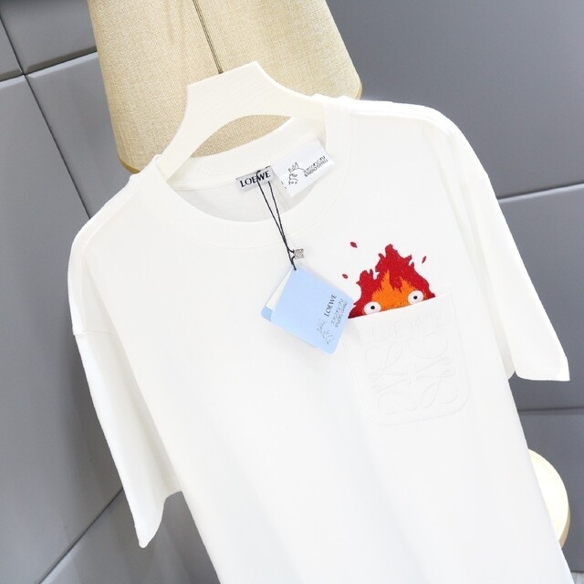 LOEWE ハウルの動く城 カルシファー Tシャツ 白 ロエベ ハウル 【WEB ...