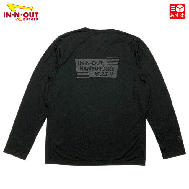 IN-N-OUT BURGER NO DELAY L/S TEE インアンドアウトバーガー インナウトバーガー バックプリント ロンT 長袖 Tシャツ　サイズ：M ブラック 新品