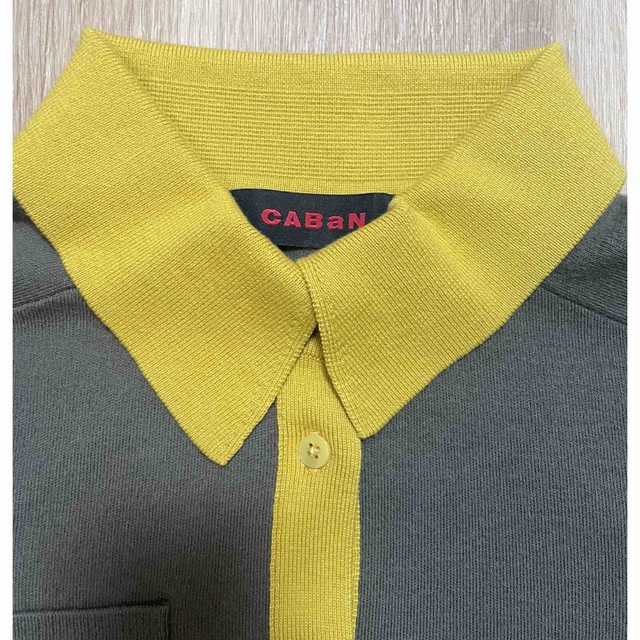 ブリヤンテス・レッド 美品 CABaN コットンカシミヤ バイカラーポロ