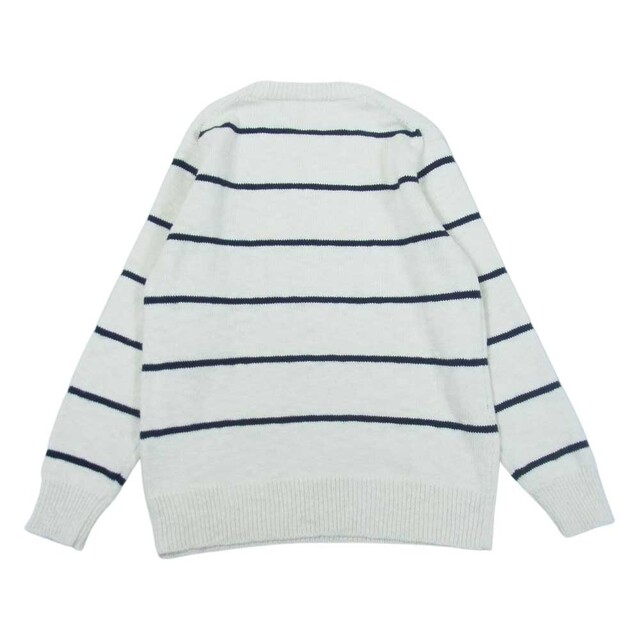 THE REAL McCOY'S(ザリアルマッコイズ)のThe REAL McCOY'S ザリアルマッコイズ ニット COTTON MARINE STRIPE SWEATER コットン ニット セーター マリン ストライプ オフホワイト系 40【中古】 メンズのトップス(ニット/セーター)の商品写真