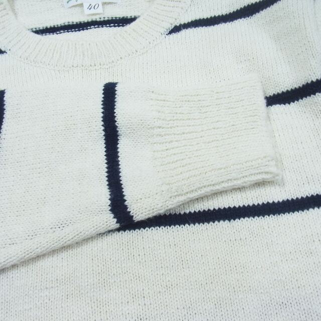 THE REAL McCOY'S(ザリアルマッコイズ)のThe REAL McCOY'S ザリアルマッコイズ ニット COTTON MARINE STRIPE SWEATER コットン ニット セーター マリン ストライプ オフホワイト系 40【中古】 メンズのトップス(ニット/セーター)の商品写真