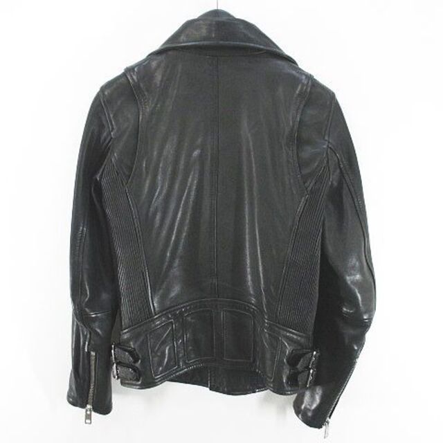ディーゼル DIESEL 革ジャン レザージャケット ライダース 羊革 XS 黒