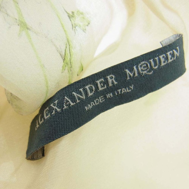 Alexander McQueen(アレキサンダーマックイーン)のAlexander McQueen アレキサンダーマックイーン ワンピース 国内正規品 イタリア製 総シルクシフォン ホルターネック ドレス ベージュ系 40【中古】 レディースのワンピース(その他)の商品写真