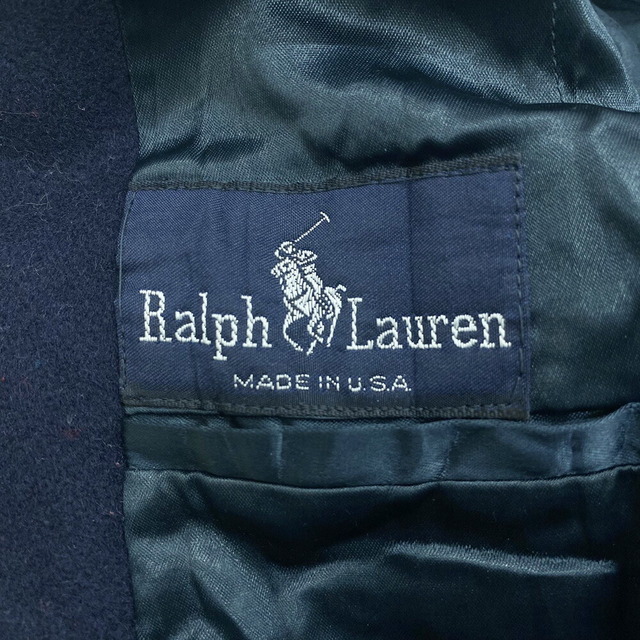 Ralph Lauren(ラルフローレン)のラルフローレン Ralph Lauren ウール ピーコート 裏地付き イカリボタン MADE IN U.S.A サイズ：8 ネイビー古着 【中古】 メンズのジャケット/アウター(その他)の商品写真