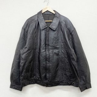 レザー ジャケット ジップアップ 裏地付き サイズ：60 ダークブラウン系 【中古】(その他)