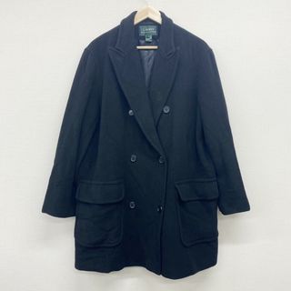 ラルフローレン(Ralph Lauren)のレディース ローレン ラルフローレン LAUREN RALPH LAUREN ウール ダブルブレスト チェスターコート 裏地付き サイズ：Women's 12 ブラック古着 【中古】(その他)