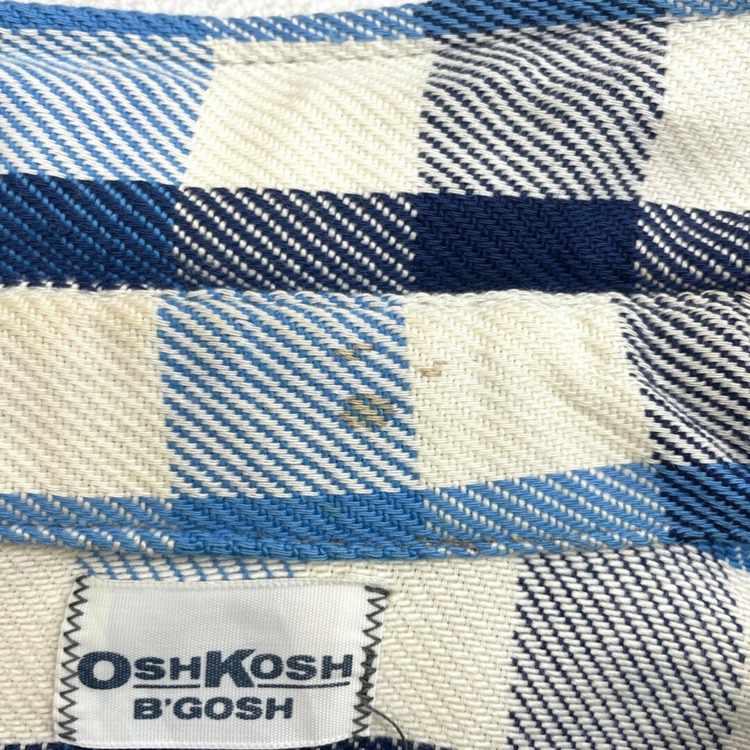 OshKosh(オシュコシュ)のオシュコシュ ビゴッシュ OSHKOSH B'GOSH フランネルシャツ チェック柄 ロングスリーブ 長袖 サイズ：MEN'S M位 ホワイト×ライトブルー×ネイビー 【中古】 メンズのトップス(シャツ)の商品写真