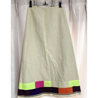 ホコモモラ(Jocomomola)のホコモモラ　麻素材スカート　サイズ40(ロングスカート)