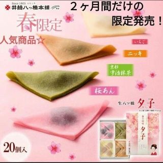 【送料無料】井筒八ッ橋 春の四味 夕子20個入り生八ツ橋 ニッキ抹茶いちご桜あん(菓子/デザート)