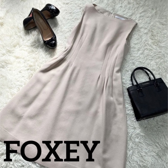 【FOXEY】フォクシー　ノースリーブ　マグノリア　ワンピース　ドレス