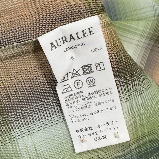 AURALEE(オーラリー)の神木隆之介着 AURALEE スーパーライトウエイトウールチェックシャツ メンズのトップス(シャツ)の商品写真