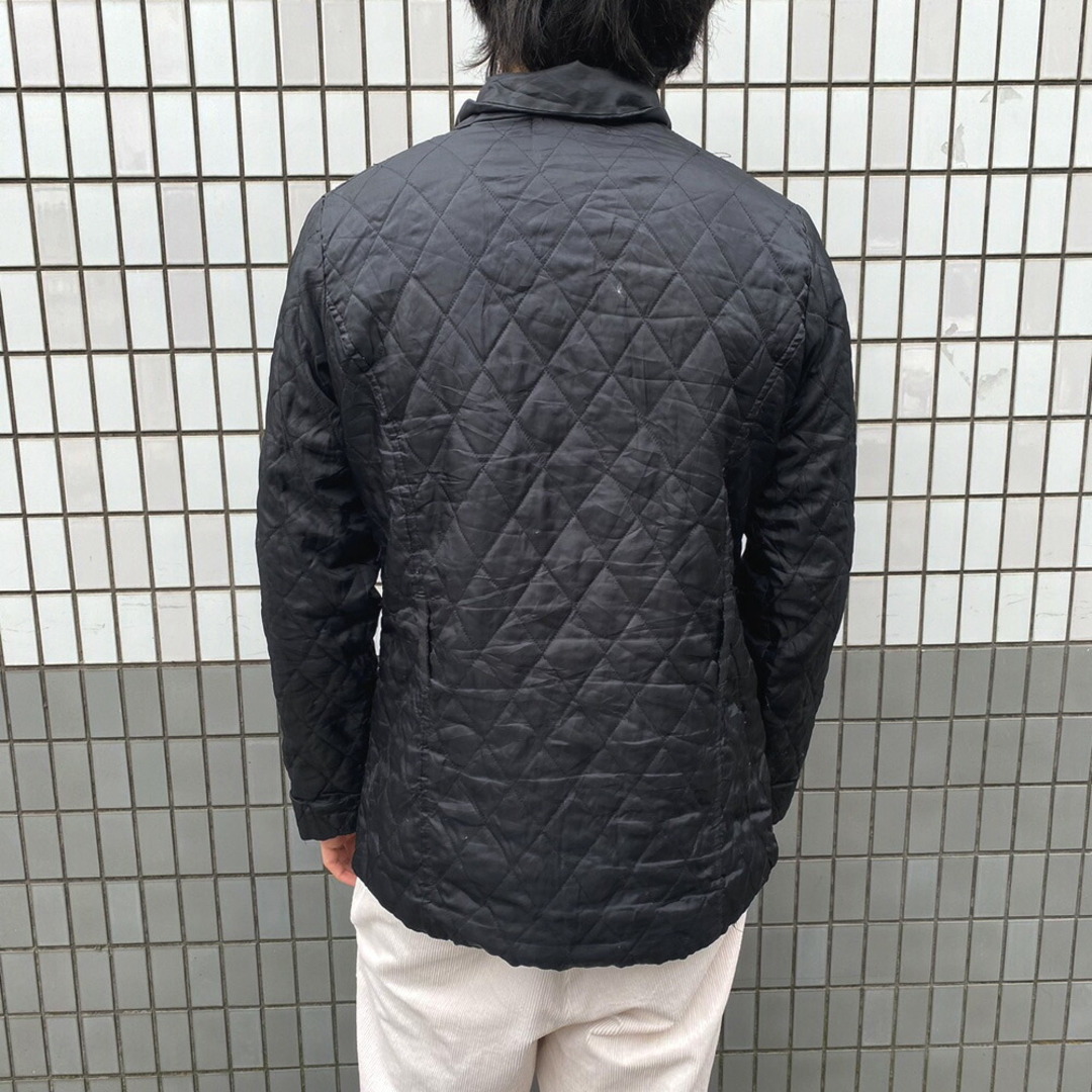 【希少】バブアー キルティングジャケット コーデュロイ 刺繍ロゴ 黒 M
