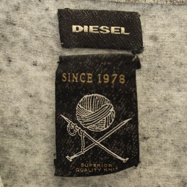 DIESEL(ディーゼル)のディーゼル ボーダー ニット M ブラック×グレー DIESEL 長袖 セーター レディース 【中古】  【230225】 レディースのトップス(ニット/セーター)の商品写真