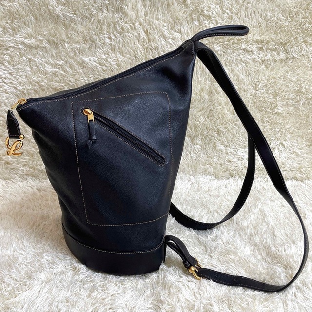 LOEWE - 極美品 ロエベ アントン リュック アナグラム レザー ゴールド