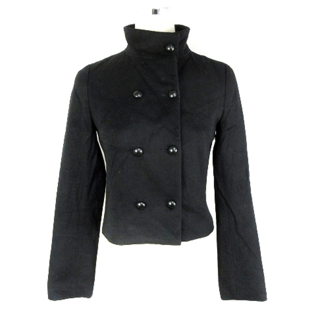 UNTITLED(アンタイトル)のアンタイトル コート スタンドカラー 長袖 ショート 薄手 ウール 無地 1 黒 レディースのジャケット/アウター(その他)の商品写真