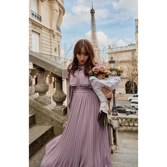 her lip to La Rochelle Pleated Dress