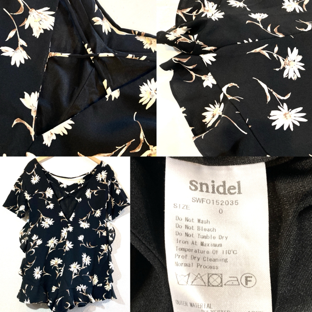 SNIDEL(スナイデル)のSNIDEL★オールインワン★ワンピース★花柄★スナイデル★定価2万円★黒 レディースのパンツ(オールインワン)の商品写真