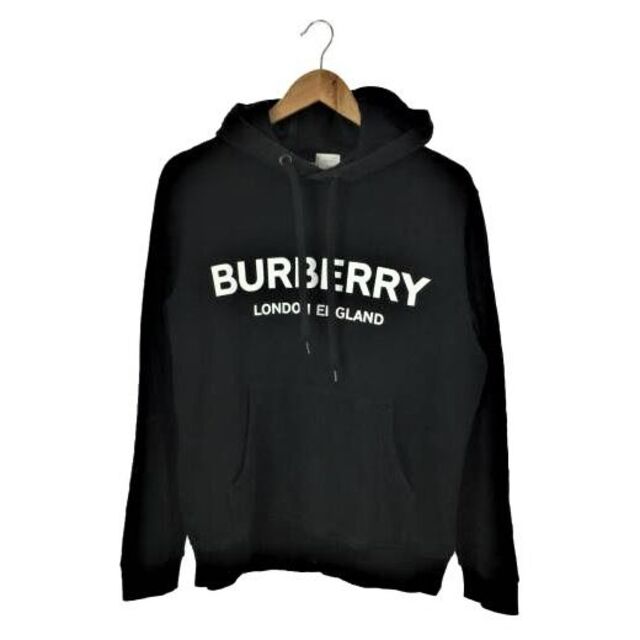 BURBERRY - ☆バーバリー ロゴ プリント パーカー プルオーバー/メンズ/S/ブラック
