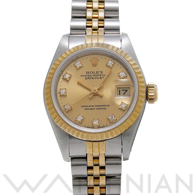 ROLEX - 中古 ロレックス ROLEX 69173G 97番台(1986年頃製造) シャンパン /ダイヤモンド レディース 腕時計