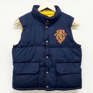 ラルフローレン(Ralph Lauren)のキッズ ラルフローレン RALPH LAUREN ダウンベスト リバーシブル エンブレム刺繍 サイズ：Boy's XL ネイビー×イエロー古着 【中古】(ベスト)