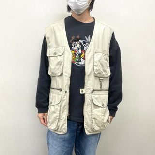 エディーバウアー(Eddie Bauer)の90's エディーバウアー Eddie Bauer サファリベスト フィッシングベスト サイズ：M ベージュ古着 【中古】(ベスト)