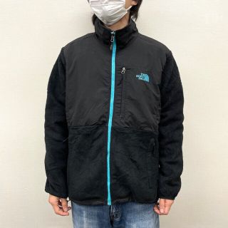 ザノースフェイス(THE NORTH FACE)のノースフェイス THE NORTH FACE ジップアップ フリース ジャケット 切り替え ロゴ 刺繍 長袖 サイズ：WOMEN'S XL ブラック 【レディース】古着 【中古】POLARTEC RECYCLED(その他)