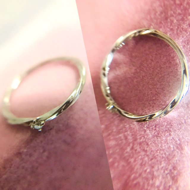 ete(エテ)のエテ  k10 ツイスト ダイヤモンド 0.01ctリング ★ 3号 レディースのアクセサリー(リング(指輪))の商品写真