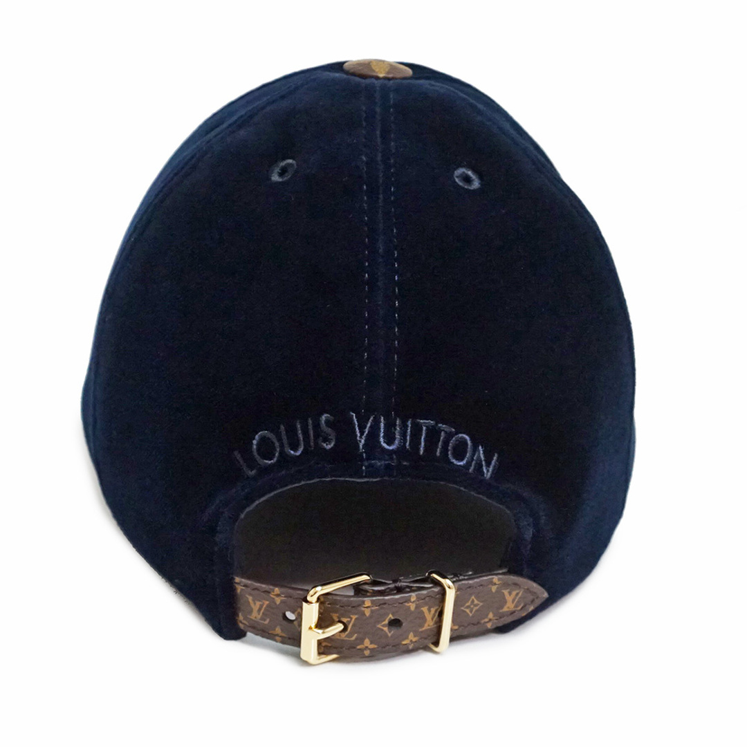 一番の 帽子 タッチ LV キャップ ヴィトン ルイ - VUITTON LOUIS モノグラム VUITTON（新品・未使用品） LOUIS 箱付 M7791M 青 ブルーマリーヌ シルク コットン キャップ 5