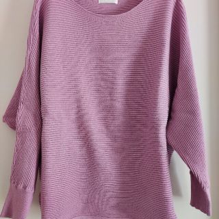 ドレスキップ】ワンピース 【38】総柄 紫 ベロア風 半袖 裏地あり