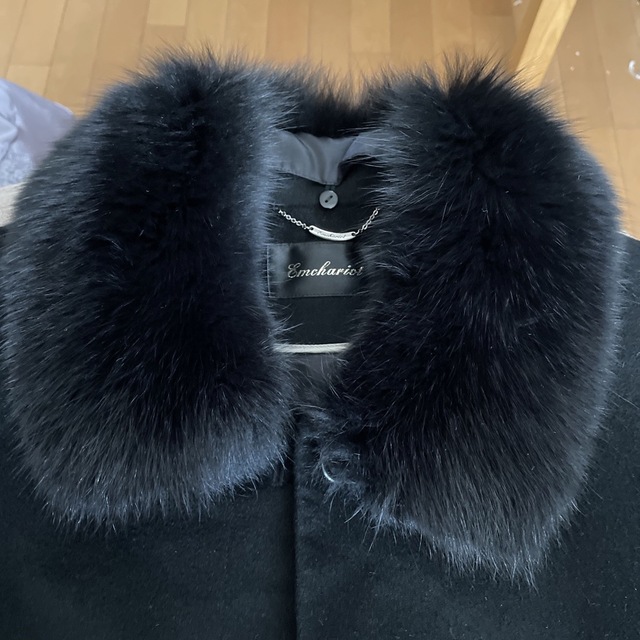 カシミヤ100%   黒　ロングコート レディースのジャケット/アウター(ロングコート)の商品写真