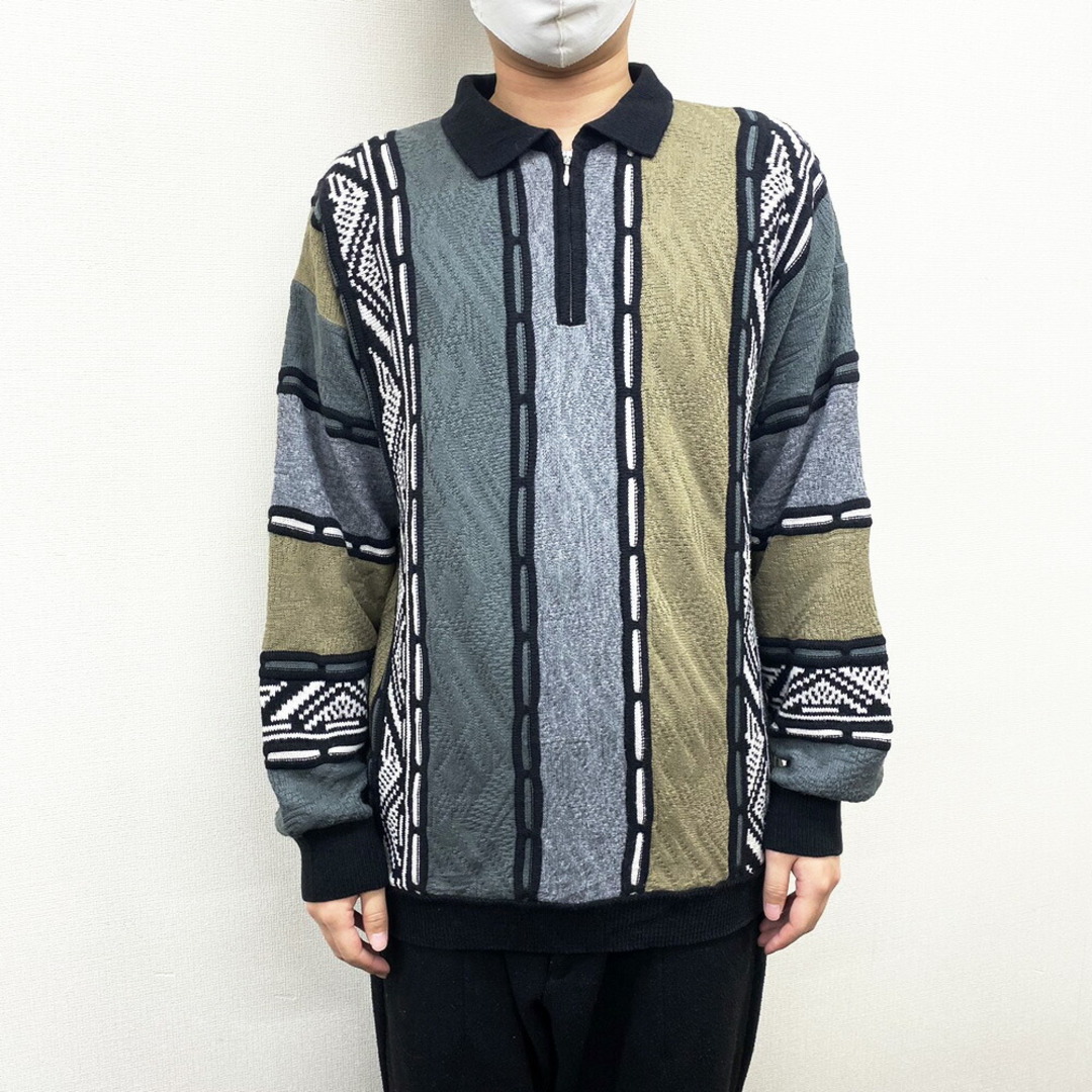 中古】CLASSICAL CLOTHES COMPANY 総柄 3Dニット アクリル セーター