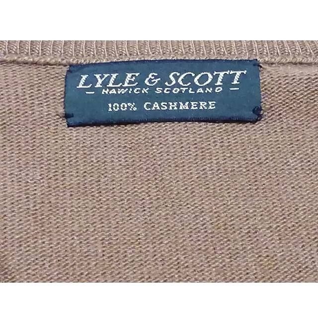 LYLE&SCOTT(ライルアンドスコット)のold　LYLE＆SCOTT　Lサイズ　カシミヤVネックセーター　ブラウン スポーツ/アウトドアのゴルフ(ウエア)の商品写真