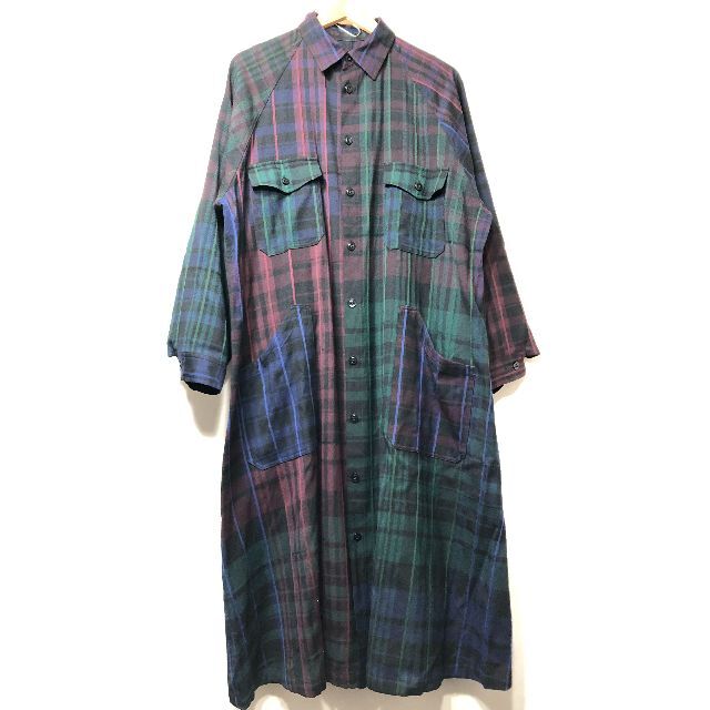 070252Y070252● Y's WOOL RAYON CHECK RAGLAN