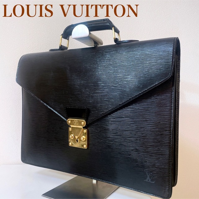 人気 LOUIS VUITTON ルイヴィトン エピ ビジネスバッグ レザー 黒